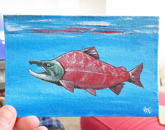Original Acrylic Sockeye Salmon Painting